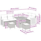 Garden Sofa Set 9 pcs Black Poly rattan and powder-coated steel - Extra Image