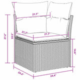 Garden Sofa Set with Cushion 10 pcs Black 110 x 55 x 71 cm - Extra Image