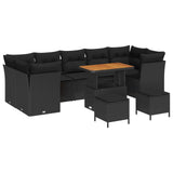 Garden Sofa Set with Cushion with Storage Manual 10 pcs Black