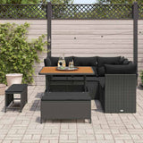 Garden Sofa Set with Cushion 8 pcs Black 100 x 100 x 71 cm - Side View