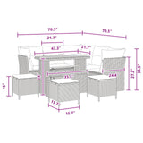 Garden Sofa Set 9 pcs Black Poly rattan and powder-coated steel