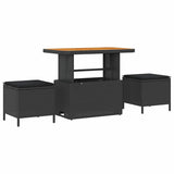 Garden Sofa Set with Cushion 10 pcs Black 90 x 55 x 71 cm - Rear View
