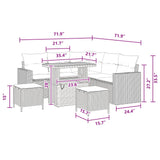 Garden Sofa Set with Cushion 9 pcs Black Poly Rattan