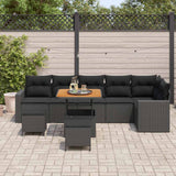 Garden Sofa Set with Cushion 9 pcs Black 80 x 80 x 71 cm - Side View