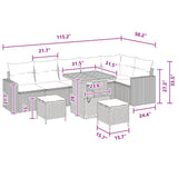 Garden Sofa Set with Cushion 11 pcs Black Poly Rattan