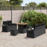 Garden Sofa Set 8 pcs Black 80 x 80 x 71 cm Poly Rattan - Side View