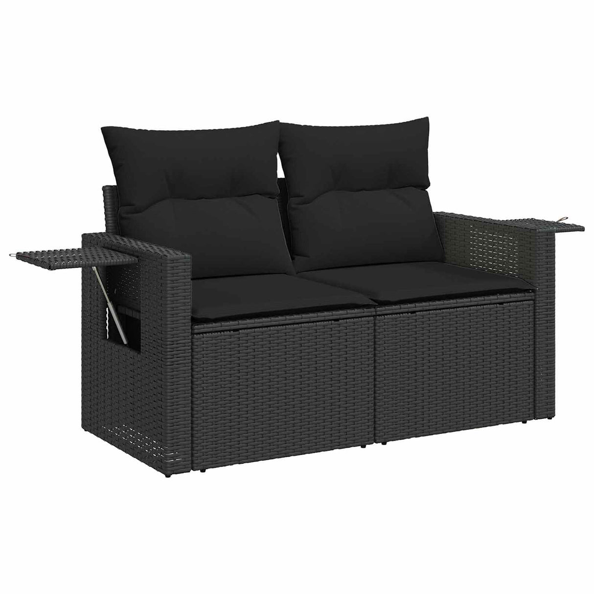 Garden Sofa Set with Cushion with Storage Manual 10 pcs Black