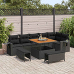 Garden Sofa Set 11 pcs Black Poly Rattan