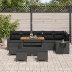 Garden Sofa Set 12 pcs Black Poly Rattan
