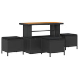 Garden Sofa Set with Storage 10 pcs Black Poly rattan - Top-Down View