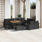 Garden Sofa Set 13 pcs Black Poly Rattan