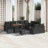 Garden Sofa Set 13 pcs Black Poly Rattan