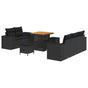 Garden Sofa Set 8 pcs 8-Seater Black Poly Rattan