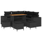 Garden Sofa Set 9 pcs 8-Seater Black Poly Rattan