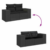 Garden Sofa Set with Cushion 13 pcs Black Poly Rattan - Extra Image