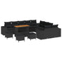 Garden Sofa Set 14 pcs Black Poly Rattan