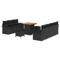 Garden Sofa Set 10 pcs 9-Seater Black