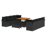 Garden Sofa Set with Cushion Black 100 x 100 x 71 cm