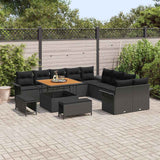 Garden Sofa Set with Cushion with Storage 13 pcs Black - Side View