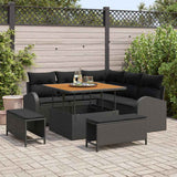 Garden Sofa Set with Cushion with Storage 8 pcs Black