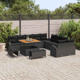 Garden Sofa Set with Cushion with Storage 13 pcs Black - Side View