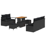 Garden Sofa Set with Cushion with Storage 8 pcs Black