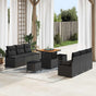 Garden Sofa Set 9 pcs Black Poly rattan