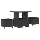Garden Sofa Set with Storage 9 pcs Black Poly rattan - Top-Down View