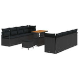 Garden Sofa Set with Cushion with Storage Black 90 x 55 x 71 cm