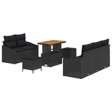 Garden Sofa Set with Cushion with Storage 8 pcs Black