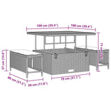 Garden Sofa Set with Cushion 9 pcs Black Poly rattan - Extra Image