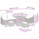 Garden Sofa Set 9 pcs 7-Seater Black Poly rattan - Close-Up Angle