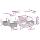 Garden Sofa Set with Cushion 10 pcs Black Poly rattan - Low Angle