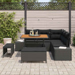 Garden Sofa Set 8 pcs Black Poly rattan