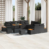 Garden Sofa Set with Cushion 13 pcs Black Poly rattan