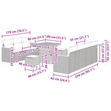 Garden Sofa Set with Cushion 14 pcs Black Poly Rattan - Extra Image