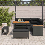 Garden Sofa Set with Cushion 8 pcs Black Poly rattan - Side View