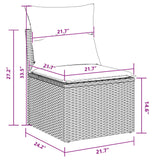 Garden Sofa Set with Cushion 13 pcs Black Poly Rattan - Extra Image
