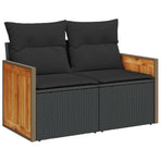Garden Sofa Set 10 pcs 7-Seater Black Poly Rattan