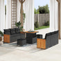 Garden Sofa Set 11 pcs 8-Seater Black Poly Rattan