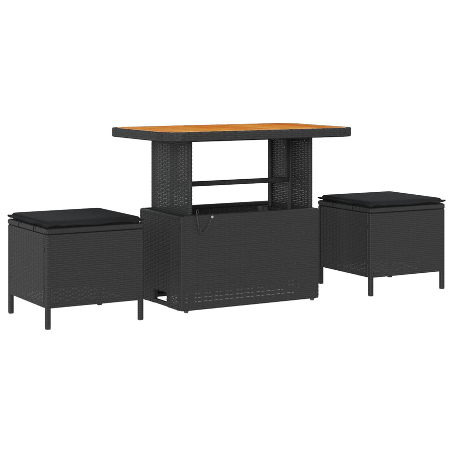 Garden Sofa Set 13 pcs 9-Seater Black Poly Rattan
