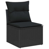 Garden Sofa Set 8 pcs Black and Brown Poly Rattan - 45-Degree Angle