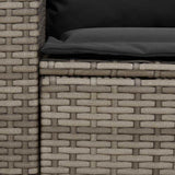 Garden Sofa with Cushions Grey Poly Rattan