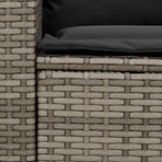 Garden Sofa with Cushions Grey Poly Rattan