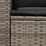 Garden Sofa with Cushions Grey Poly Rattan - Rear View
