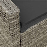 Garden Sofa with Cushions Grey Poly Rattan