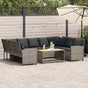 Garden Sofa with Cushions Grey Poly Rattan