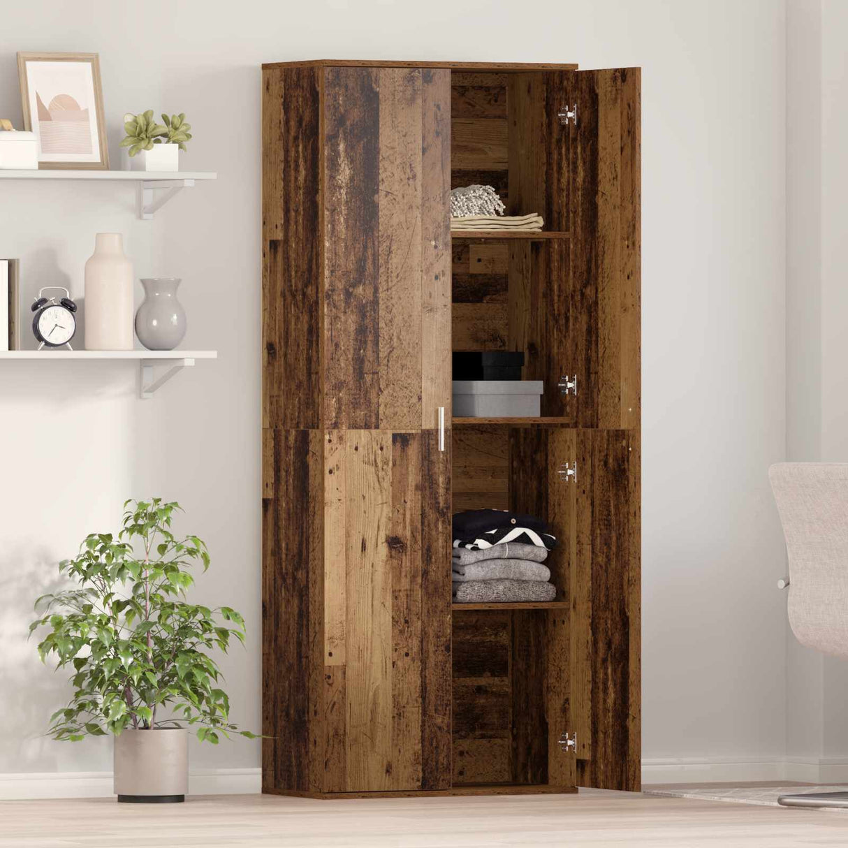 Highboard 70 x 33.5 x 180 cm Engineered Wood Old Wood