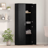 Highboard 70 x 33.5 x 180 cm Engineered Wood Black Oak - Top-Down View