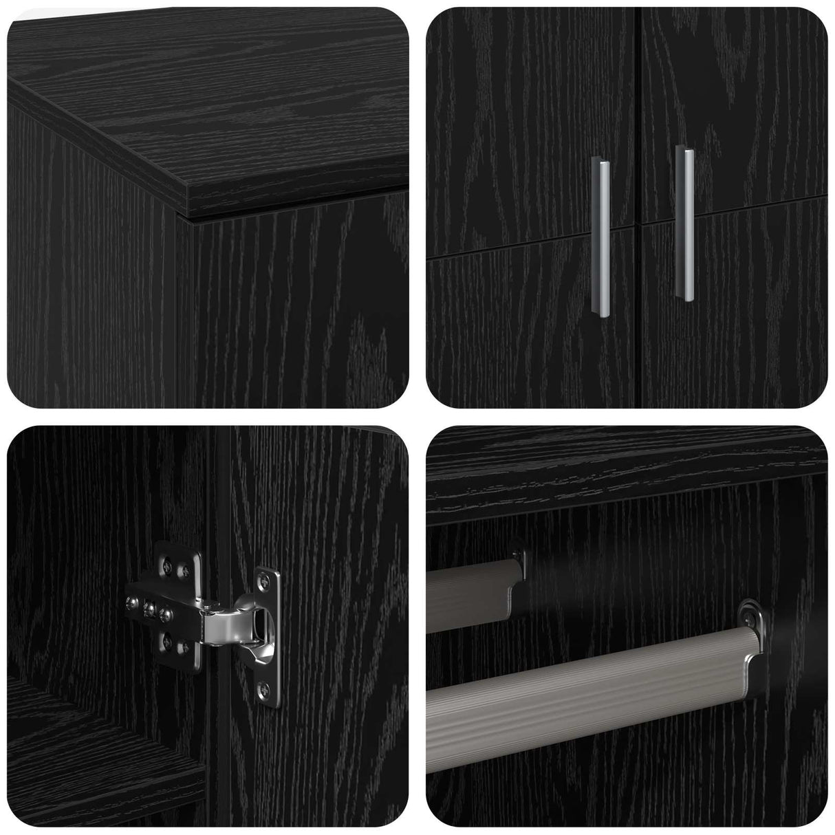 Highboard 80 x 39 x 178 cm Engineered Wood Black oak